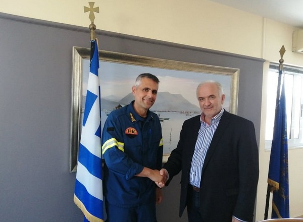 Συνάντηση του Δημάρχου Κώστα Λύρου με τον Διοικητή της Π.Υ. Μεσολογγίου Νικόλαο Παπαθανάση