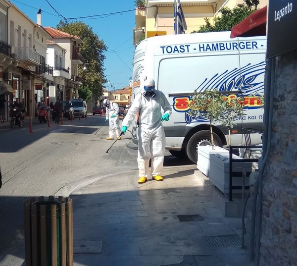 Απολυμάνσεις σε κεντρικά σημεία της Ναυπάκτου