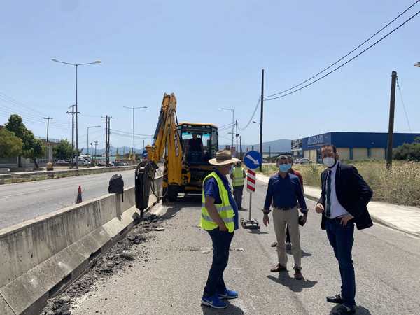 Ξεκίνησαν οι εργασίες αναβάθμισης της εισόδου του Αγρινίου, παρουσία του Περιφερειάρχη, Νεκτάριου Φαρμάκη