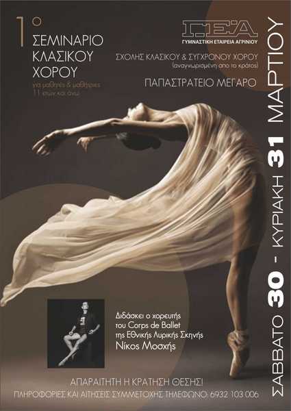 Γ.Ε.Α.: Στις 30 και 31 Μαρτίου το «1ο Σεμινάριο Κλασικού Χορού»