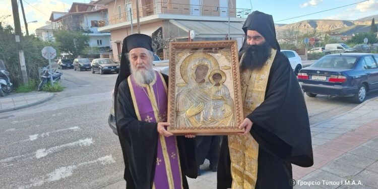 Υποδοχή Ιεράς Εικόνας Παναγίας Αρμενιώτισσας στην Ι. Π. Μεσολογγίου