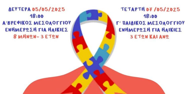 Ενημερωτικές εκδηλώσεις για τον Αυτισμό από τον Δήμο Ιερής Πόλης Μεσολογγίου και την ΕΨΥΠΕΑ