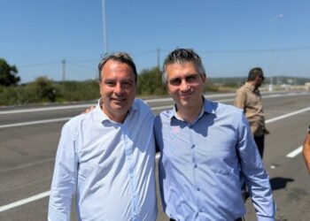 Επίσκεψη του Υπουργού Υποδομών Χρίστου Δήμα και του Βουλευτή Αιτωλοακαρνανίας Θανάση Παπαθανάση στο έργο της οδικής σύνδεσης Βόνιτσας Λευκάδας