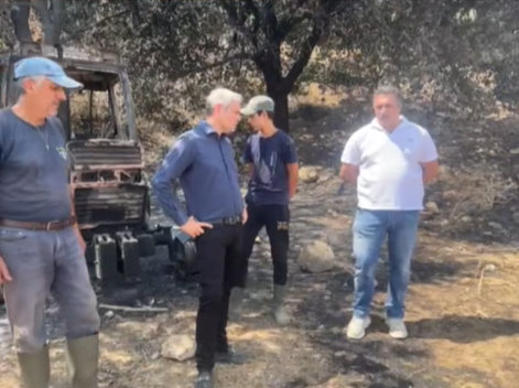 Επίσκεψη Κ. Καραγκούνη σε πυρόπληκτες περιοχές στην Αιτωλοακαρνανία