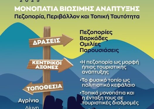 Τριήμερο δράσεων για την Ευρωπαϊκή Ημέρα Πεζοπορίας στον Διευρυμένο Δήμο Αγρινίου, 19 – 21 Σεπτεμβρίου 2025.