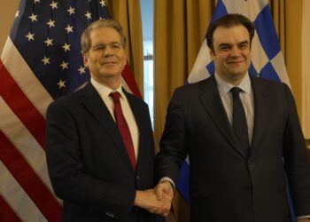 Συνάντηση του Υπουργού Εθνικής Οικονομίας και Οικονομικών Κυριάκου Πιερρακάκη με τον Υπουργό Οικονομικών των Ηνωμένων Πολιτειών Scott Bessent