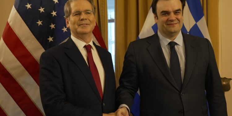 Συνάντηση του Υπουργού Εθνικής Οικονομίας και Οικονομικών Κυριάκου Πιερρακάκη με τον Υπουργό Οικονομικών των Ηνωμένων Πολιτειών Scott Bessent