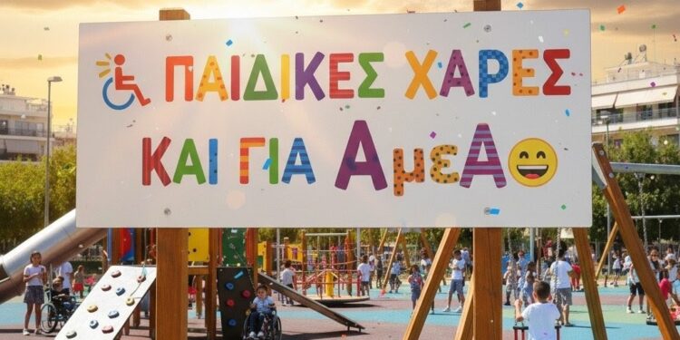 Δημοπρατούνται 19 παιδικές χαρές προσβάσιμες και σε παιδιά με αναπηρίες