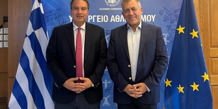 Συνάντηση του Βουλευτή Αιτωλοακαρνανίας Θανάση Παπαθανάση με τον Αν. Υπουργό Αθλητισμού Γιάννη Βρούτση