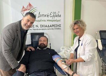 Επιτυχημένη εθελοντική αιμοδοσία από τη «Νέα Δυτική Ελλάδα» – Σπύρος Ν. Σκιαδαρέσης στην Πάτρα