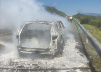 Φωτιά σε αυτοκίνητο εν κινήσει στην Ιόνια Οδό – Έκλεισε προσωρινά ο δρόμος στο ύψος της Ρίγανης